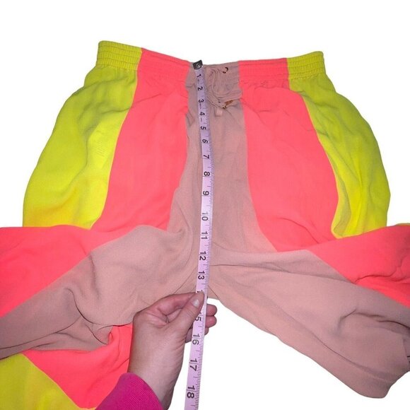 NEW House of CB Margot Women Size Medium Pants Beach Wide Leg Yellow Neon Coral - Picture 8 of 12